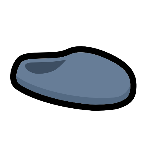 A desaturated blue slipper.